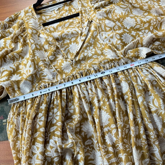 DAUGHTERS OF INDIA Kyra Block Print Cotton Mini Dress Size Small S - Picture 8 of 11